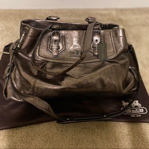 Coach medium sized silver-tone purse